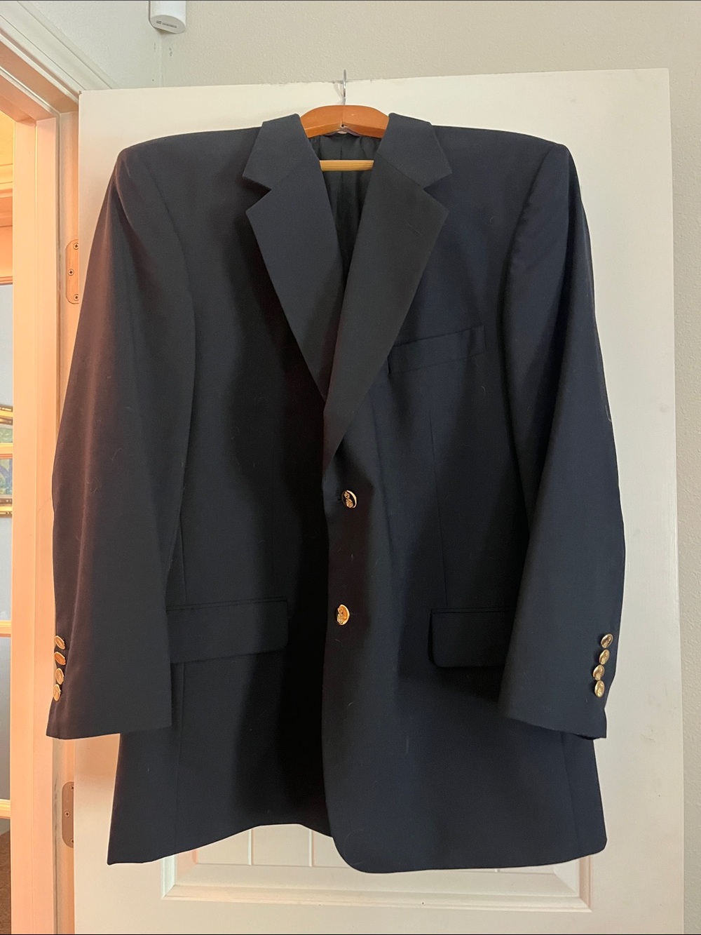 Classic Men's Navy Blazer with Gold Buttons